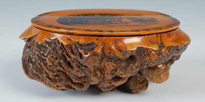 Lot 268 - A large Mauchline burr wood table snuff box,...