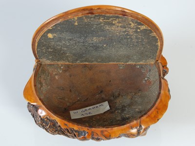 Lot 268 - A large Mauchline burr wood table snuff box,...