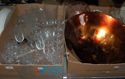 Lot 489 - Two boxes - assorted glassware