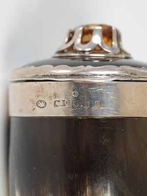 Lot 270 - A Scottish curly horn silver-mounted snuff...