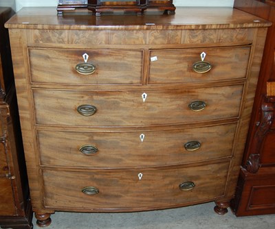 Lot 595 - A 19th century mahogany bowfront chest of...
