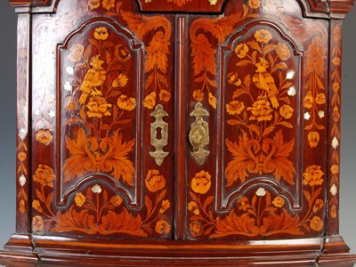 Lot 155 - An 18th century Dutch miniature mahogany and marquetry hanging corner cabinet