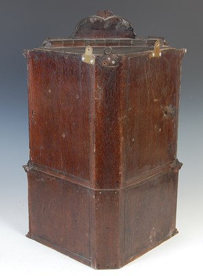 Lot 155 - An 18th century Dutch miniature mahogany and marquetry hanging corner cabinet