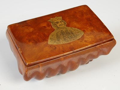 Lot 276 - A Mauchline oblong burr wood snuff box, the...