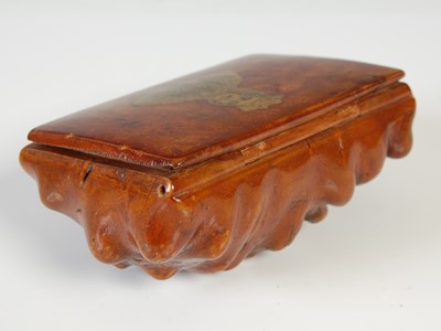 Lot 276 - A Mauchline oblong burr wood snuff box, the...