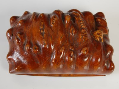 Lot 276 - A Mauchline oblong burr wood snuff box, the...