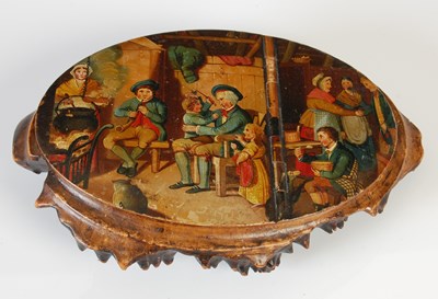 Lot 277 - A large Mauchline burr wood table snuff box,...