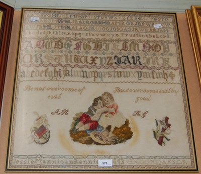 Lot 570 - A vintage needlework sampler by Jesse Mannican...