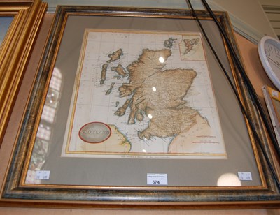 Lot 574 - Cartography Interest - hand coloured map of...