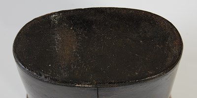 Lot 279 - A Scottish leather upright oval double snuff...