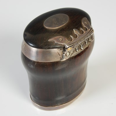 Lot 280 - A Scottish large hardwood baluster snuff mull...