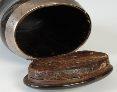 Lot 280 - A Scottish large hardwood baluster snuff mull...