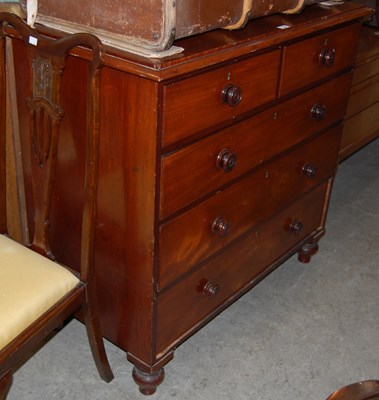 Lot 738 - A 19th century mahogany chest of two short...