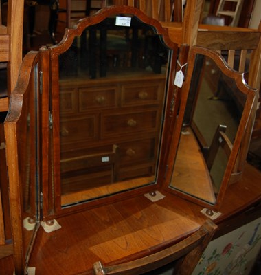 Lot 743 - A mahogany triple plate dressing table mirror,...