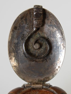 Lot 283 - A treen baluster snuff mull with fluted sides,...