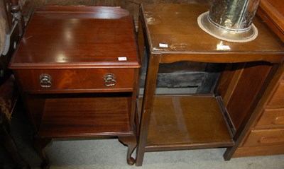 Lot 614 - A mahogany side table with single frieze...