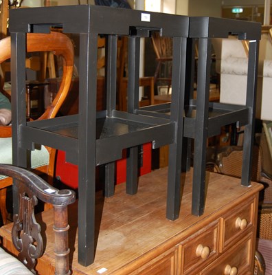 Lot 753 - A pair of Oka black painted rectangular two...