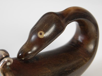 Lot 285 - A Scottish curled horn snuff mull, the...