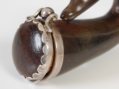 Lot 285 - A Scottish curled horn snuff mull, the...