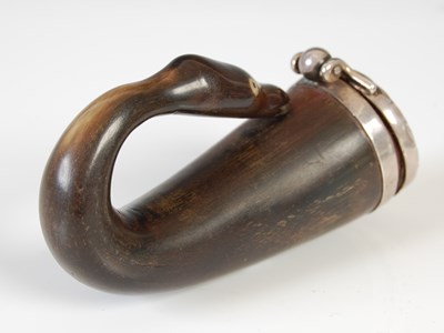 Lot 285 - A Scottish curled horn snuff mull, the...