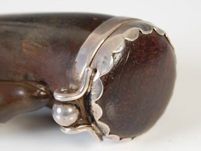 Lot 285 - A Scottish curled horn snuff mull, the...