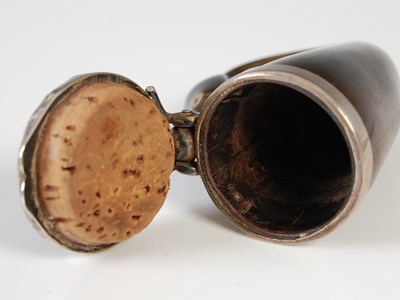 Lot 285 - A Scottish curled horn snuff mull, the...
