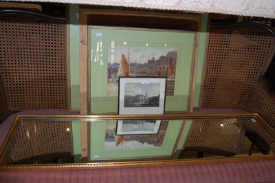 Lot 756 - A gilt framed rectangular wall mirror together...