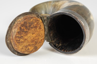Lot 286 - A Scottish curly horn snuff mull with silver...