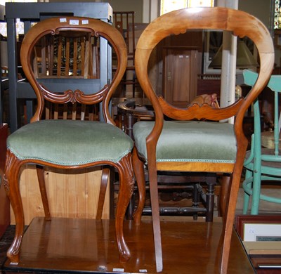 Lot 771 - A pair of Victorian mahogany green velvet...