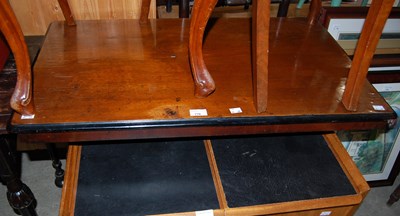 Lot 770 - A Victorian walnut and ebonised rectangular...