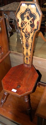 Lot 627 - A stained wood spinning chair with inlaid...