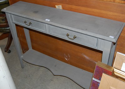 Lot 783 - A grey painted rectangular console table of...
