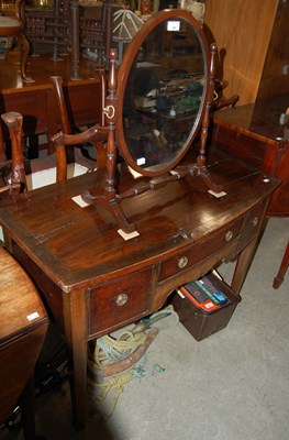 Lot 682 - A 19th century mahogany bowfront sideboard,...