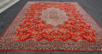 Lot 801 - A machine made madder ground Persian style...