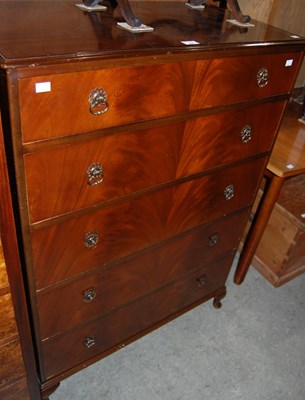 Lot 639 - A reproduction mahogany chest of five long...