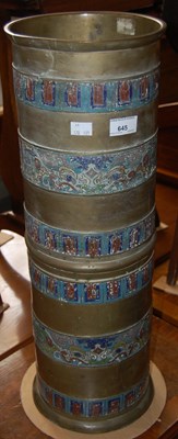 Lot 645 - A Chinese gilt metal and champleve enamel...