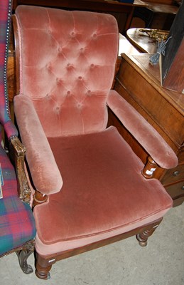 Lot 664 - A late 19th century mahogany velvet...