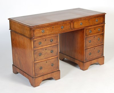 Lot 87 - A 19th century mahogany pedestal desk