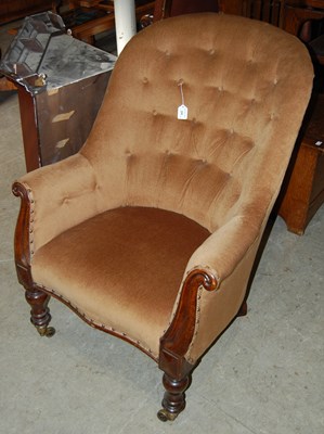 Lot 696 - A 19th century mahogany velvet upholstered...
