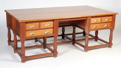 Lot 977 - A large pine Colonial style estate desk, 20th...