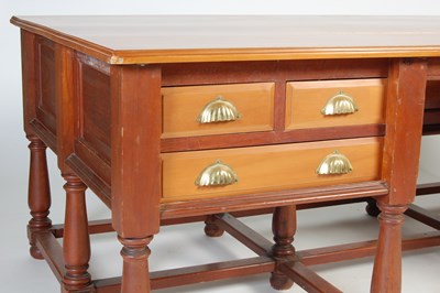 Lot 977 - A large pine Colonial style estate desk, 20th...