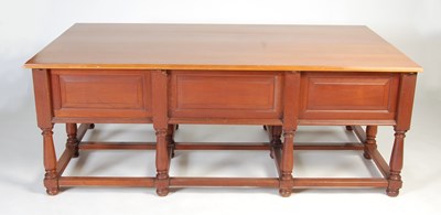 Lot 977 - A large pine Colonial style estate desk, 20th...