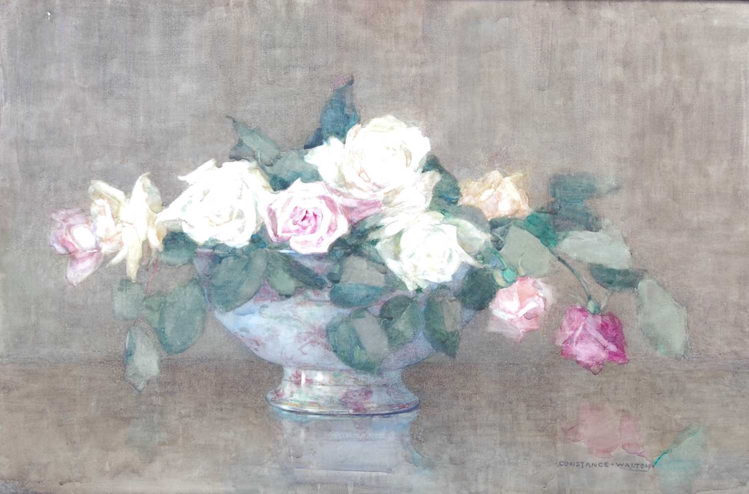 Lot 300 - AR Constance Walton RSW (1866-1960) Roses...