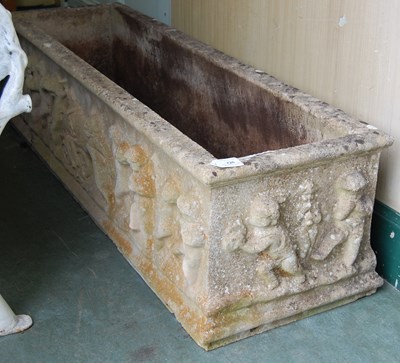 Lot 726 - A composite stone rectangular garden planter...