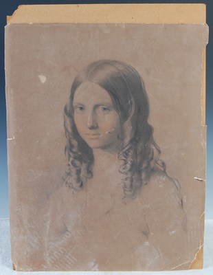 Lot 301 - 19th century British School Bust length sketch...