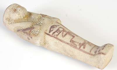 Lot 161 - An antique Egyptian faience shabti, probably New Kingdom circa 1550-1070 BC