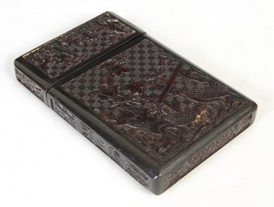 Lot 694 - A Chinese carved wood and lacquer picture/ photograph frame, Qing Dynasty