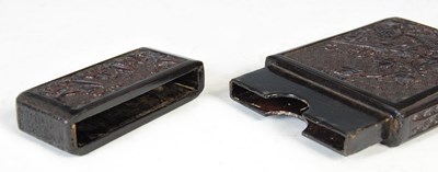 Lot 694 - A Chinese carved wood and lacquer picture/ photograph frame, Qing Dynasty