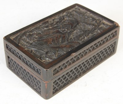 Lot 694 - A Chinese carved wood and lacquer picture/ photograph frame, Qing Dynasty