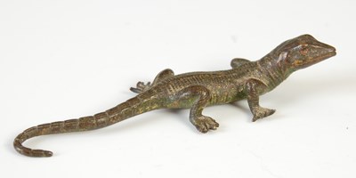 Lot 167 - An early 20th century Austrian cold painted bronze model of a gecko